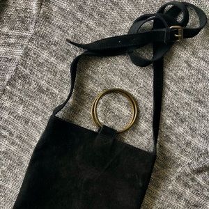 Black Suede Crossbody Bag